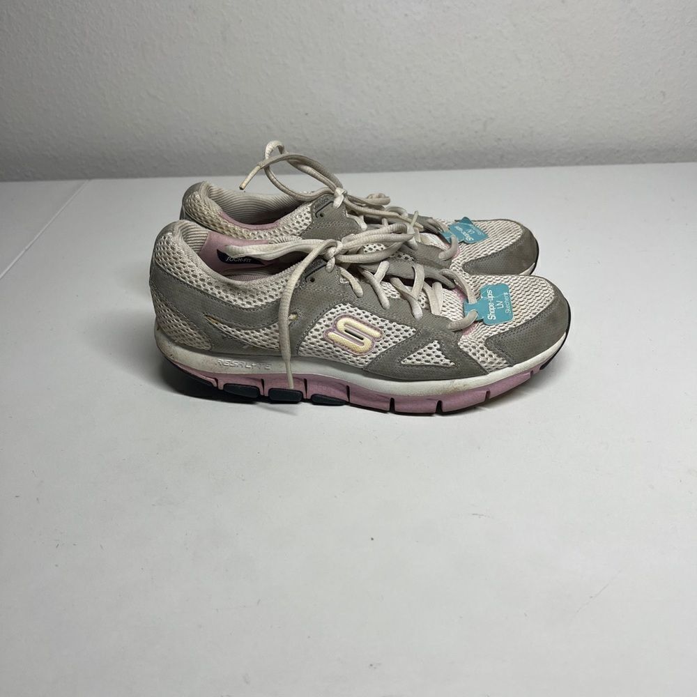 SKECHERS 12470 SHAPE-UPS Gray Pink Casual Toning Shoes Womens Size 6,5